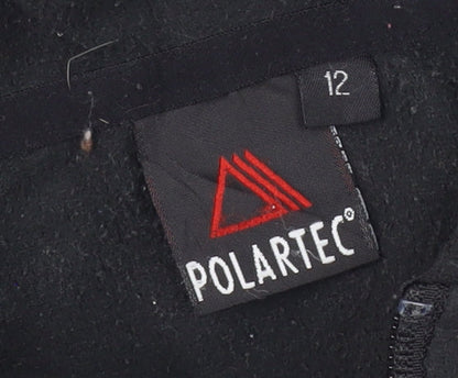 Polartec Women's Black Hooded Fleece Jacket Size 12