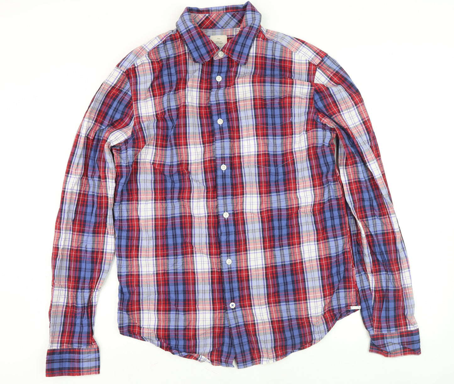 Gap Men's Multicoloured Check Button-Up Shirt M