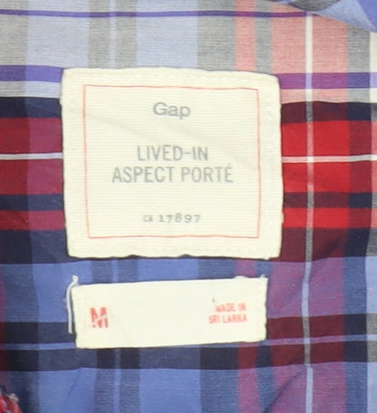 Gap Men's Multicoloured Check Button-Up Shirt M