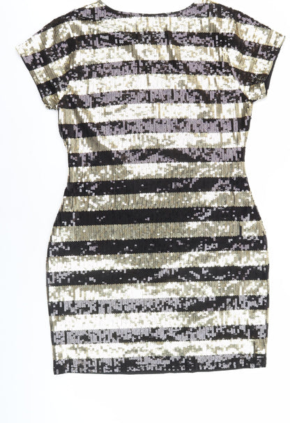 Apricot Women's Multicoloured Sequin Bodycon Dress Size 14