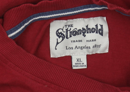 The Stronghold Men's Red XL Cotton Short Sleeve T-Shirt