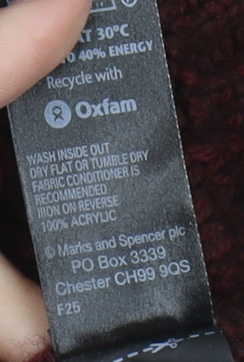 Womens UK Size 12 Marks and Spencer Red Pullover Jumper