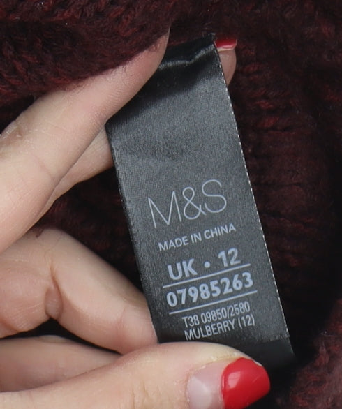 Womens UK Size 12 Marks and Spencer Red Pullover Jumper