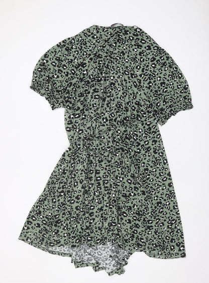 Marks and Spencer Women’s Green Animal Print Wrap Dress
