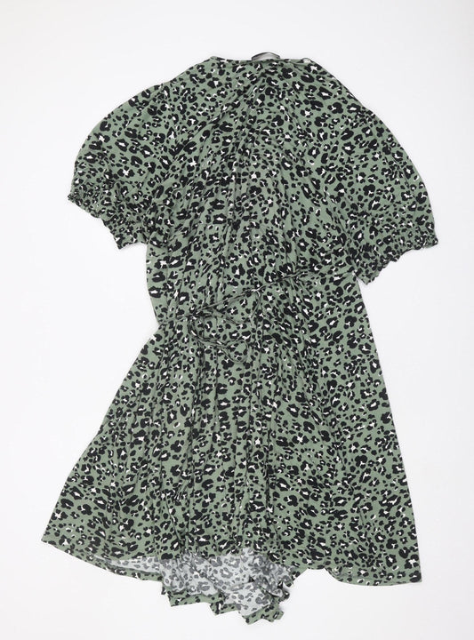 Marks and Spencer Women’s Green Animal Print Wrap Dress