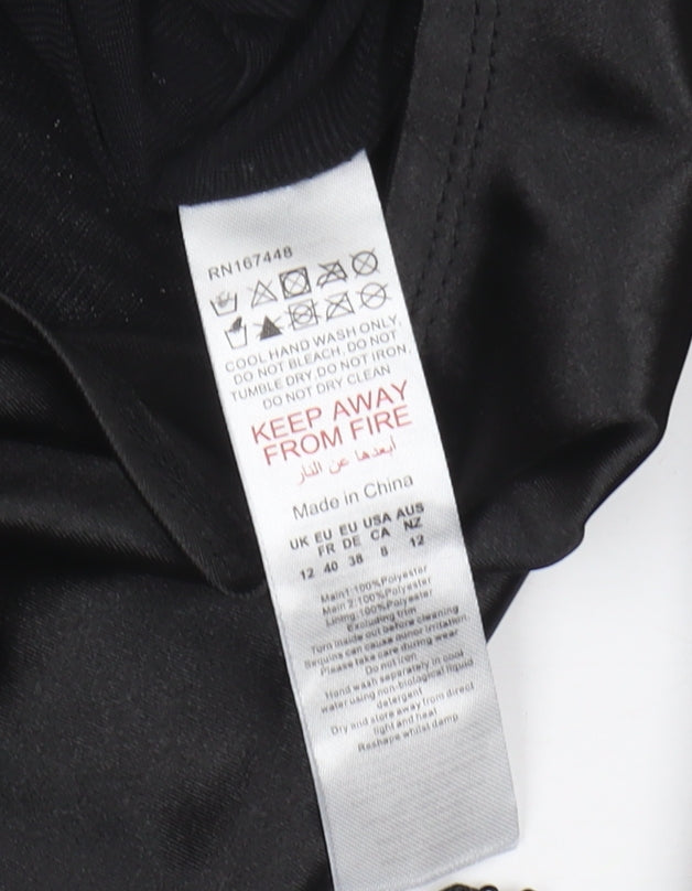 Boohoo Women's Black Sequin Bodysuit Size 12