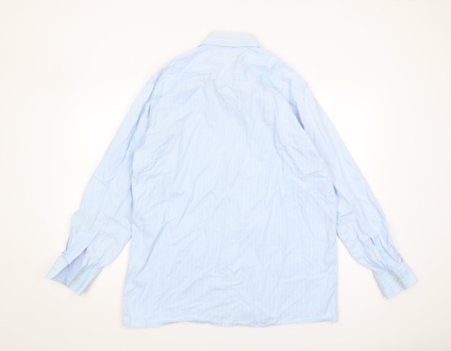 Park Avenue Men's Blue Striped Long Sleeve Shirt