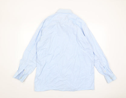 Park Avenue Men's Blue Striped Long Sleeve Shirt