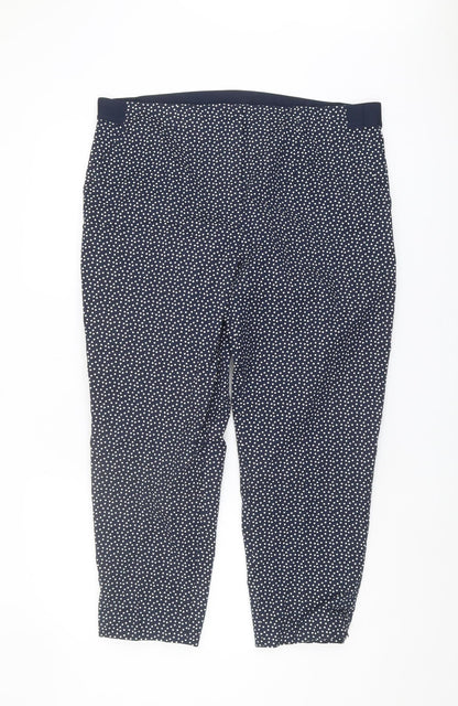 Womens UK Size 20 Marks and Spencer Regular Fit Cropped Blue Trousers