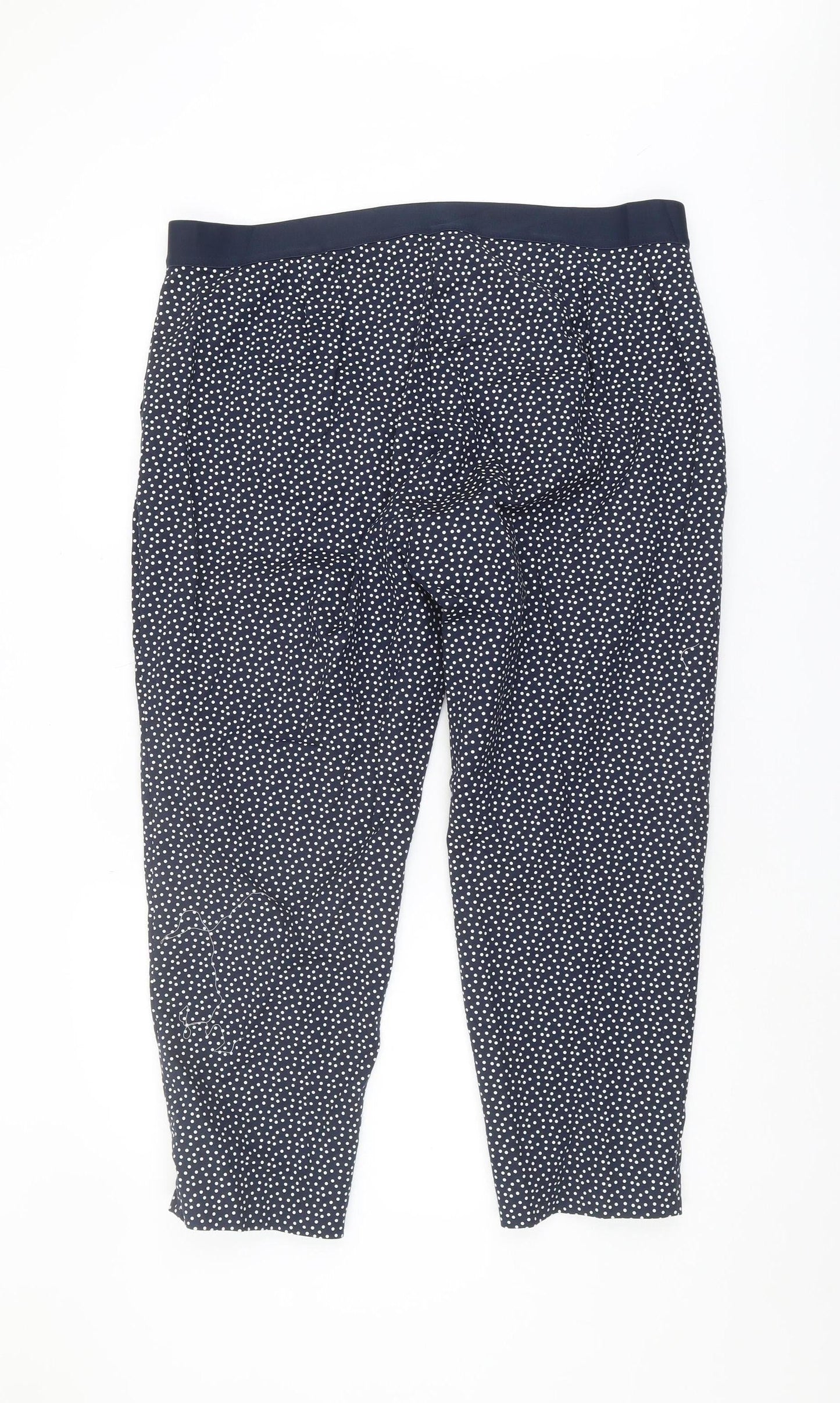 Womens UK Size 20 Marks and Spencer Regular Fit Cropped Blue Trousers