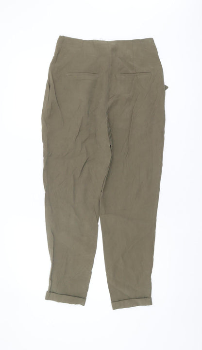 Womens UK Size 8 NEXT  Paperbag Green Trousers