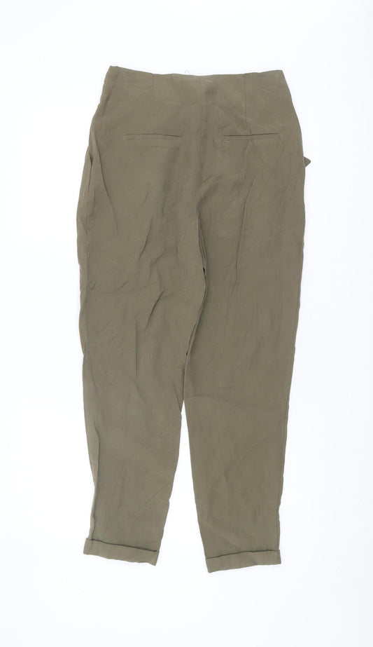 Womens UK Size 8 NEXT  Paperbag Green Trousers