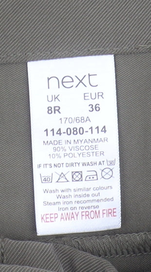 Womens UK Size 8 NEXT  Paperbag Green Trousers