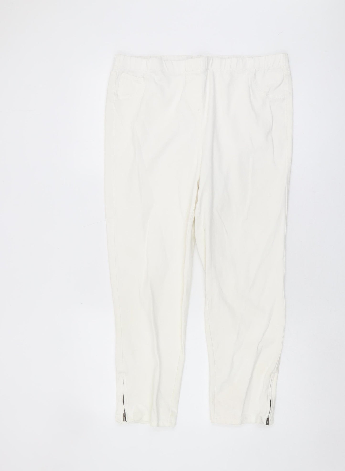 Next Women's White Jegging, Size 18, Ankle Zip Denim