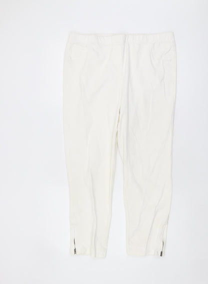 Next Women's White Jegging, Size 18, Ankle Zip Denim