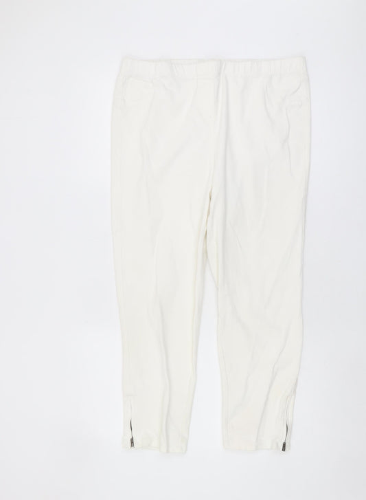 Next Women's White Jegging, Size 18, Ankle Zip Denim