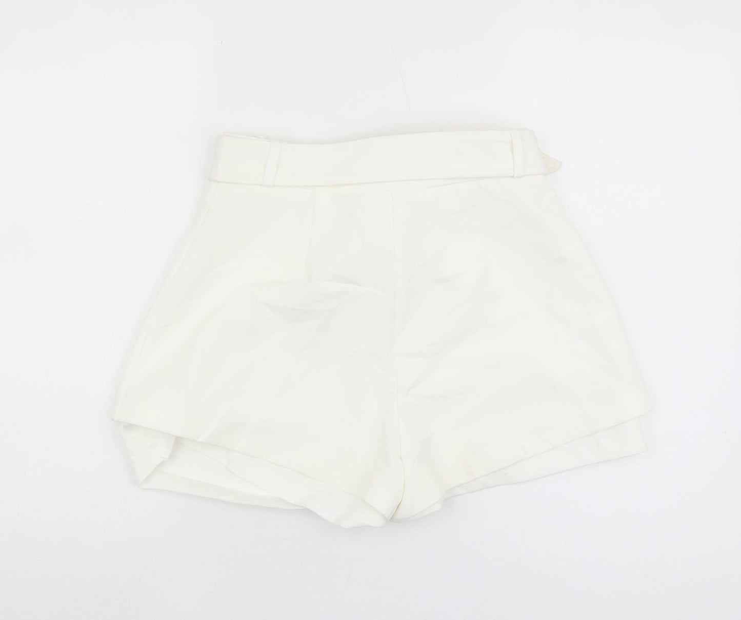 River Island Women's White Paperbag Shorts, Size 8