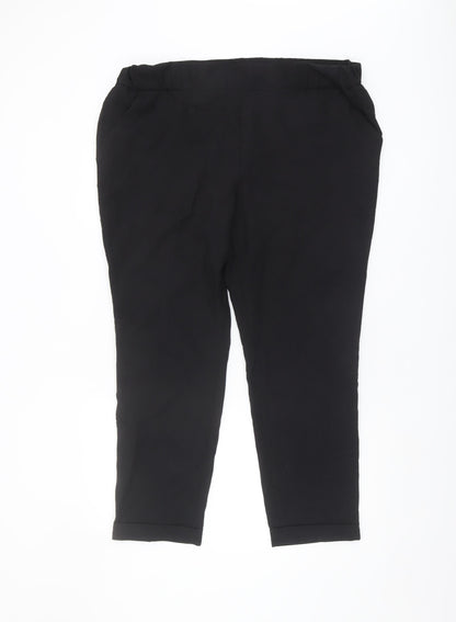 Womens UK Size 12 NEXT Regular Fit Casual Black Trousers