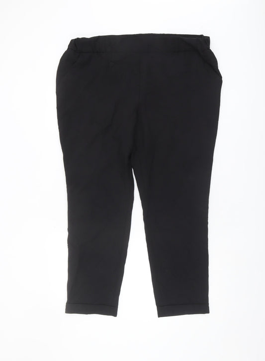Womens UK Size 12 NEXT Regular Fit Casual Black Trousers