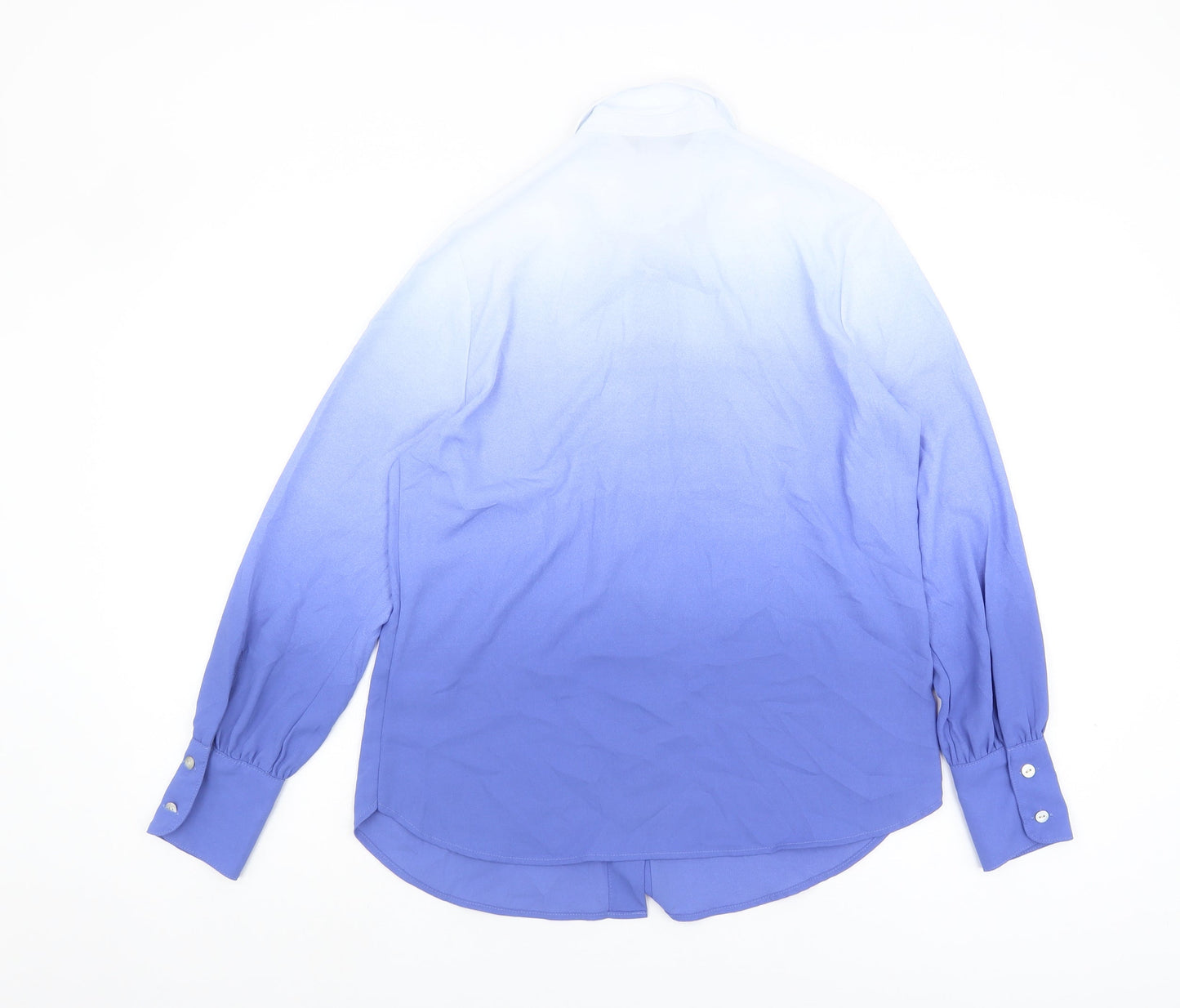Womens UK Size 8 Marks and Spencer Blue Basic Button-Up