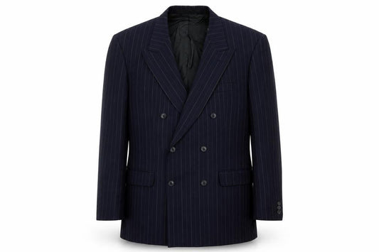 Marks and Spencer Men's Blue Striped Blazer 42L
