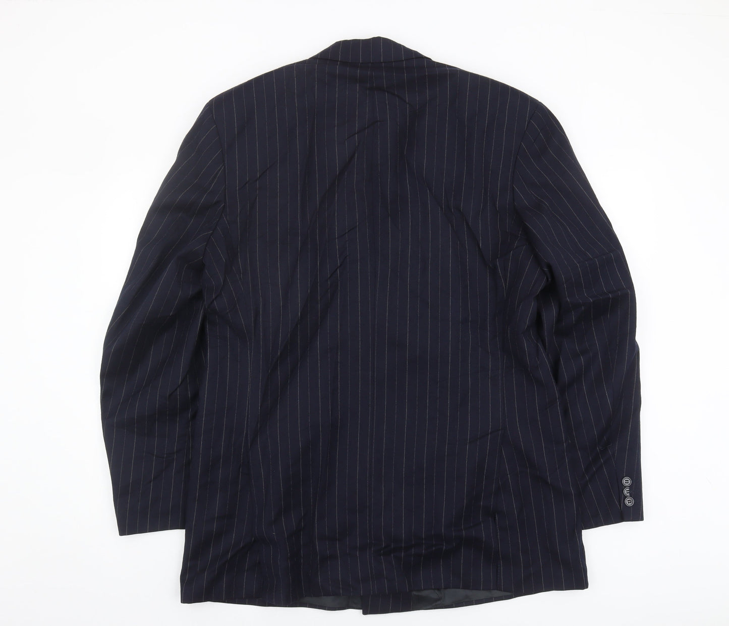 Marks and Spencer Men's Blue Striped Blazer 42L