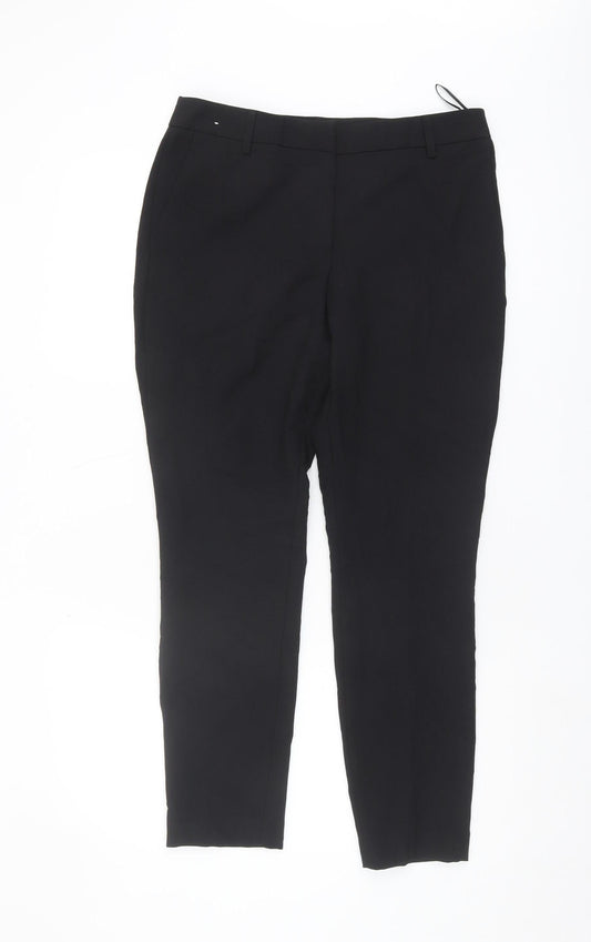 Next Women's Black Trousers Size 10 Regular Zip