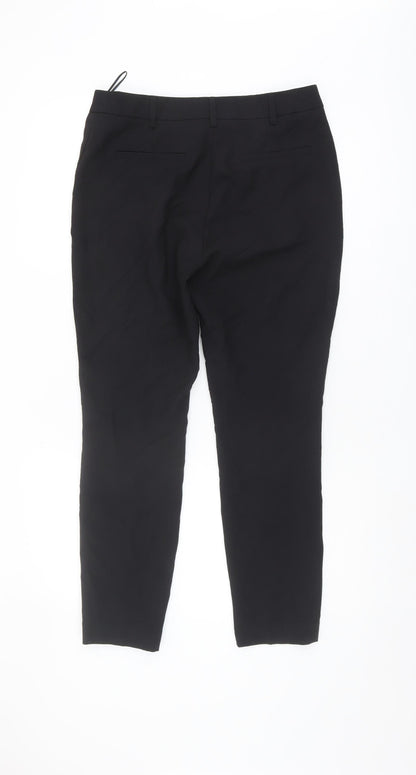 Next Women's Black Trousers Size 10 Regular Zip