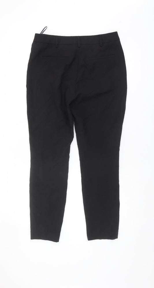 Next Women's Black Trousers Size 10 Regular Zip