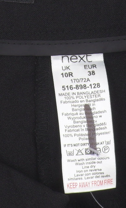 Next Women's Black Trousers Size 10 Regular Zip