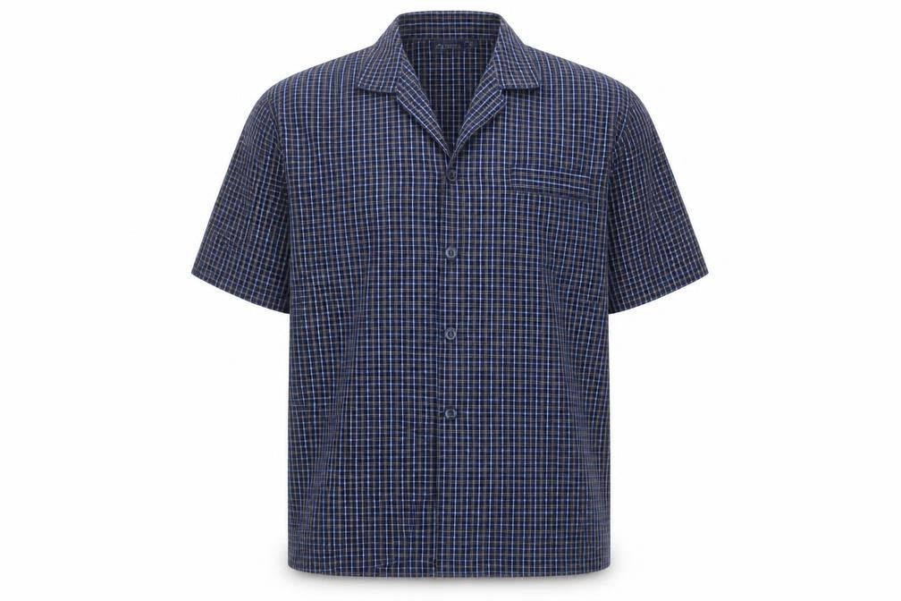 Champion Men's Blue Check Button-Up Shirt M