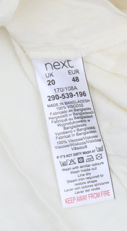 Womens UK Size 20 NEXT Ivory Basic Blouse