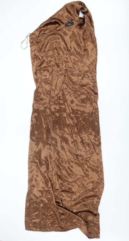 Next Women’s Brown Long Cowl Neck Dress - Size 14T