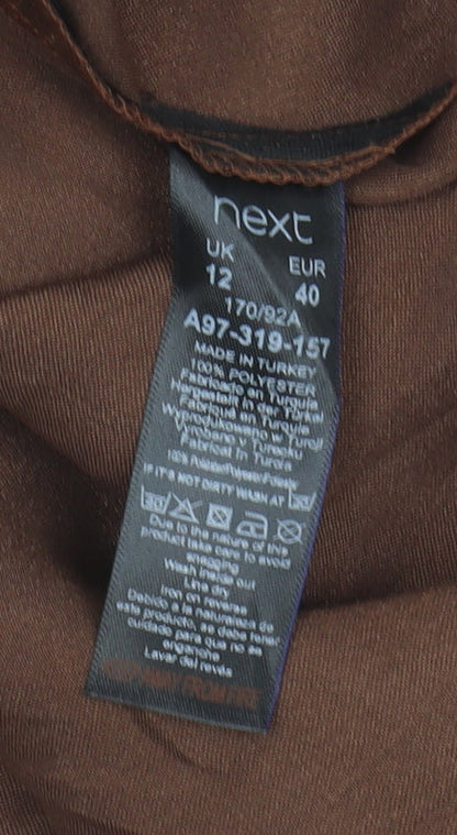 Next Women's Brown One Shoulder Dress Size 12