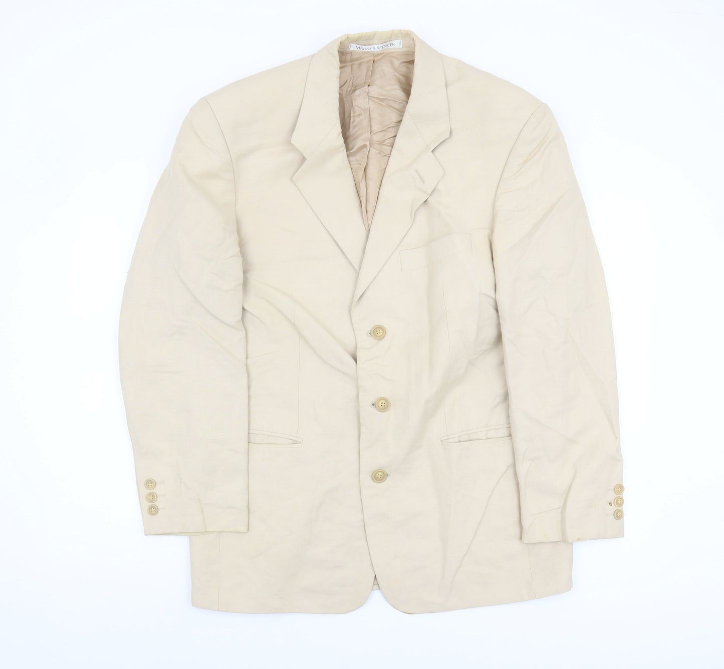 Mens UK Size 38 Marks and Spencer Regular Beige Suit Jacket
