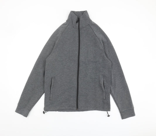 Zara Men's Grey Basic Jacket, Size S, Stand-Up Collar