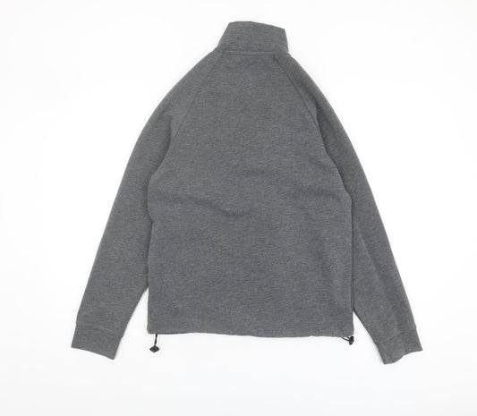 Zara Men's Grey Basic Jacket, Size S, Stand-Up Collar