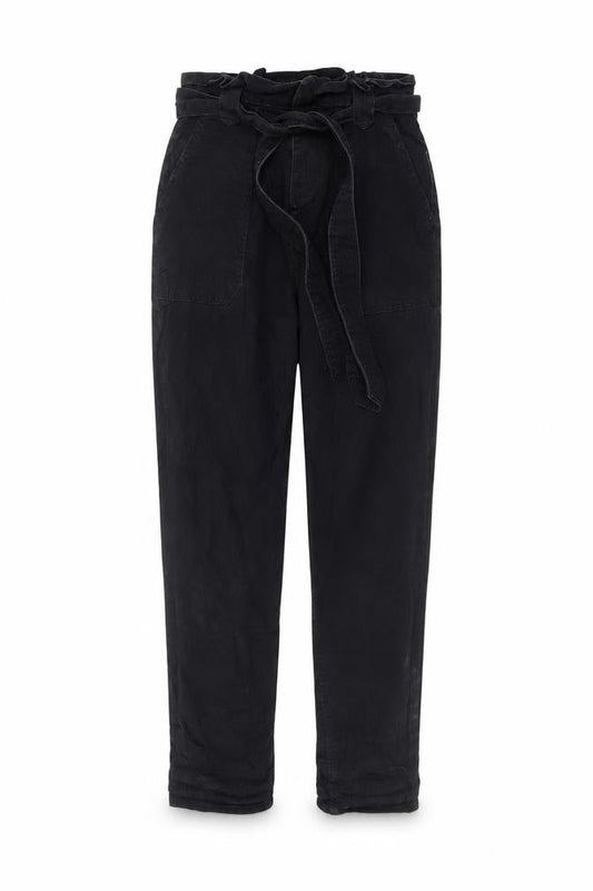 Womens UK Size 8 New Look Regular Fit Paperbag Black Trousers