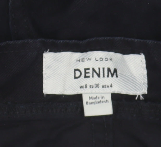 Womens UK Size 8 New Look Regular Fit Paperbag Black Trousers