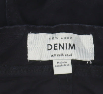 Womens UK Size 8 New Look Regular Fit Paperbag Black Trousers