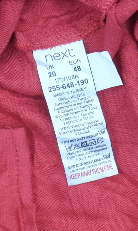 Womens UK Size 20 NEXT Red Basic Blouse