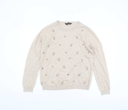 Womens UK Size 14 Dorothy Perkins Beige Pullover Jumper