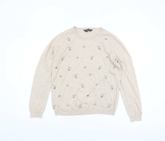 Womens UK Size 14 Dorothy Perkins Beige Pullover Jumper