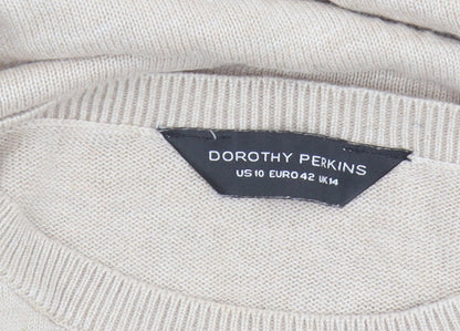Womens UK Size 14 Dorothy Perkins Beige Pullover Jumper