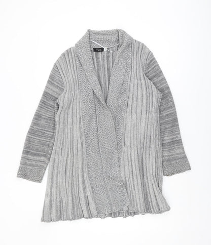 Womens UK Size S Glimpse Design Grey Cardigan Jumper