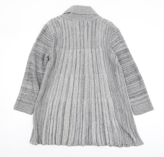 Womens UK Size S Glimpse Design Grey Cardigan Jumper