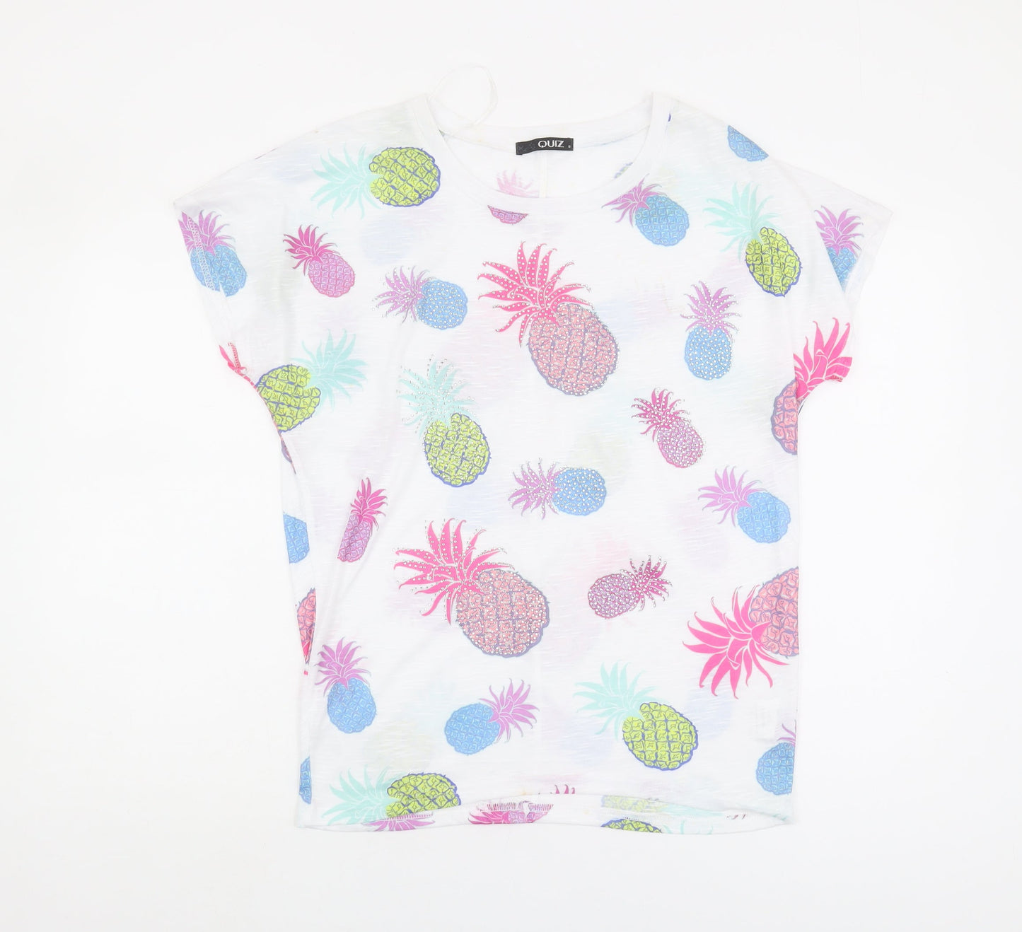 Quiz Women's Multicoloured Pineapple T-Shirt, Size S