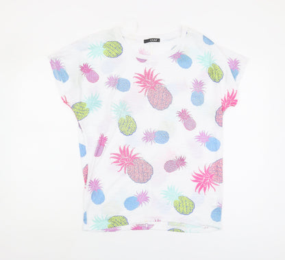 Quiz Women's Multicoloured Pineapple T-Shirt, Size S