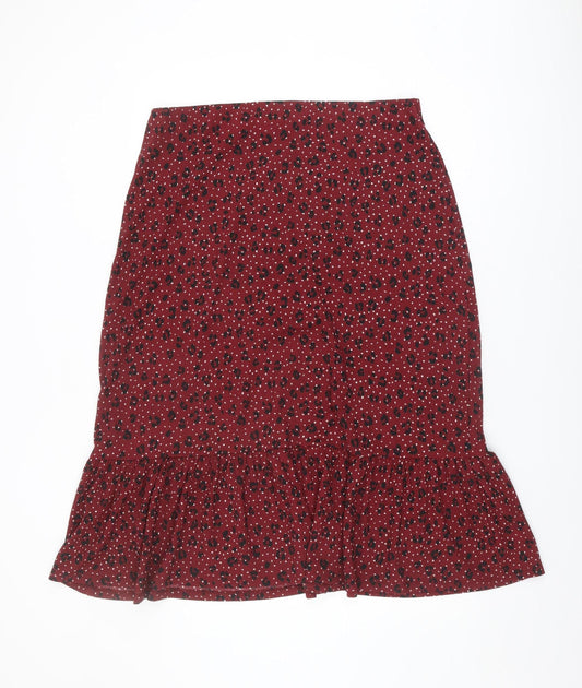 Bonmarché Women's Red Animal Print Skirt Size 16