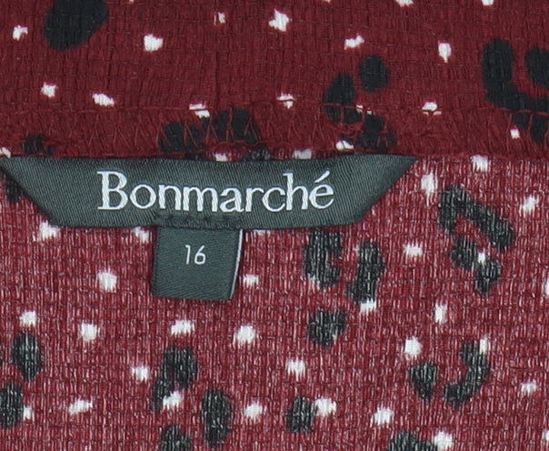 Bonmarché Women's Red Animal Print Skirt Size 16